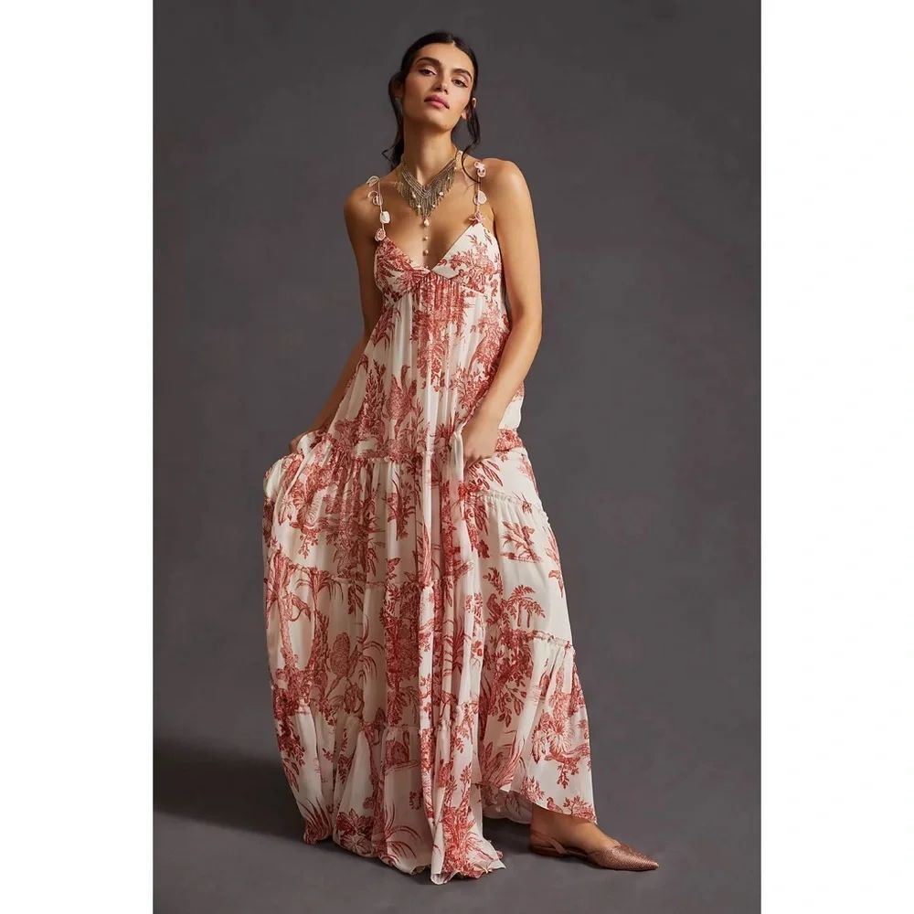 Anthropologie Sachin & Babi Sheer Tiered Maxi Dress